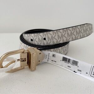 Michael Kors Black and Gold Women's Reversible Belt